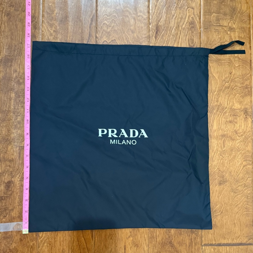 New Prada Black Nylon Drawstring Bag 17x17